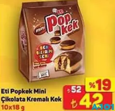 ETİ POPKEK MİNİ ÇİKOLATA KREMALI KEK 10X18 G fiyat ve kampanya bilgisi